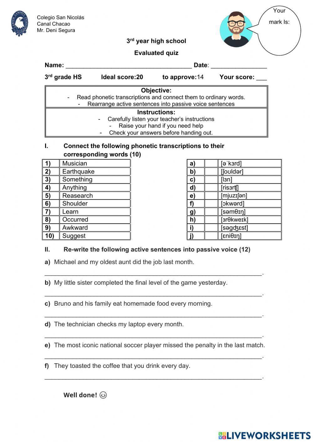 Passive voice and phonetic