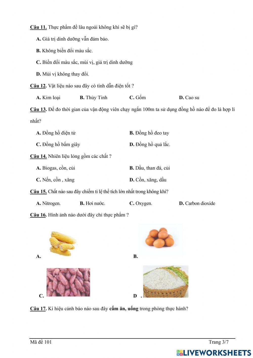 Kiểm tra giữa kì 1-KHTN 6B