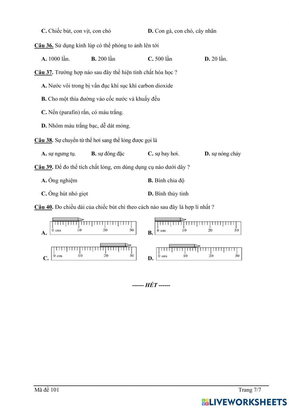 Kiểm tra giữa kì 1-KHTN 6B