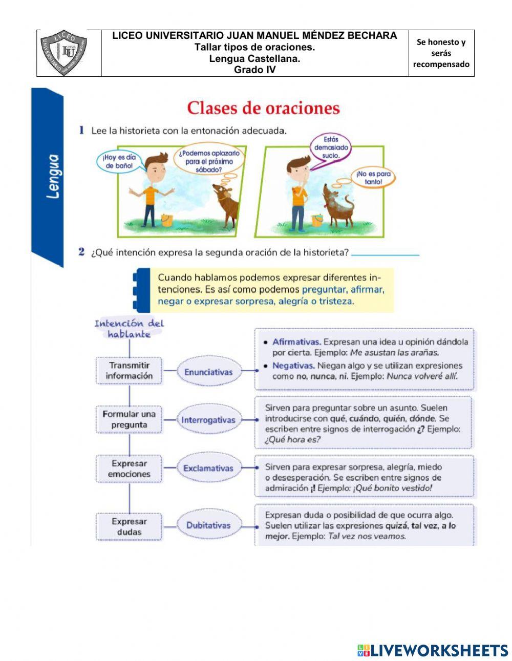 Examen acumulativo 4P lengua castellana grado 4