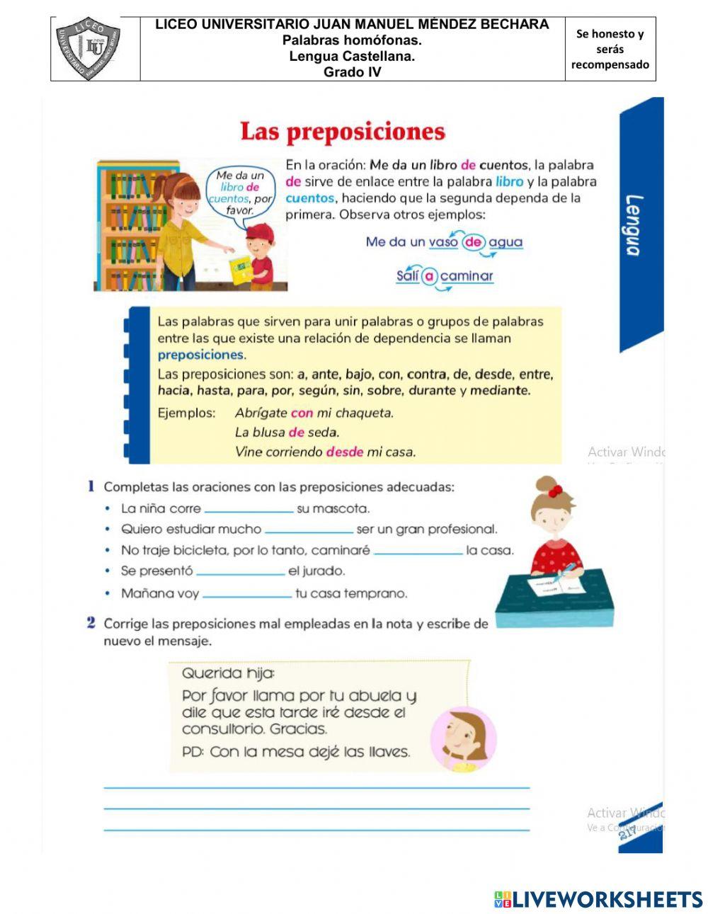 Examen acumulativo 4P lengua castellana grado 4
