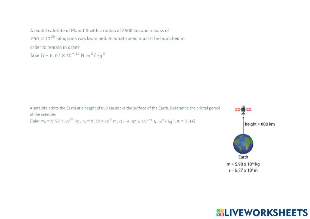 Kepler worksheet Live Worksheets