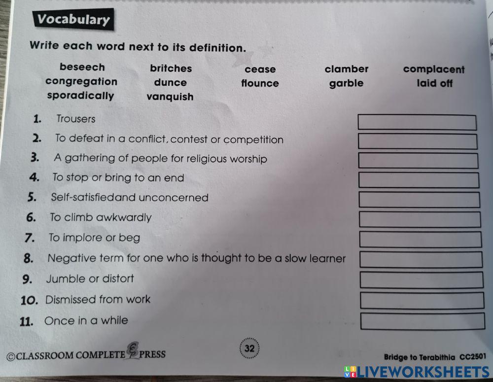 Bridge to Terabithia Chapters 8 and 9