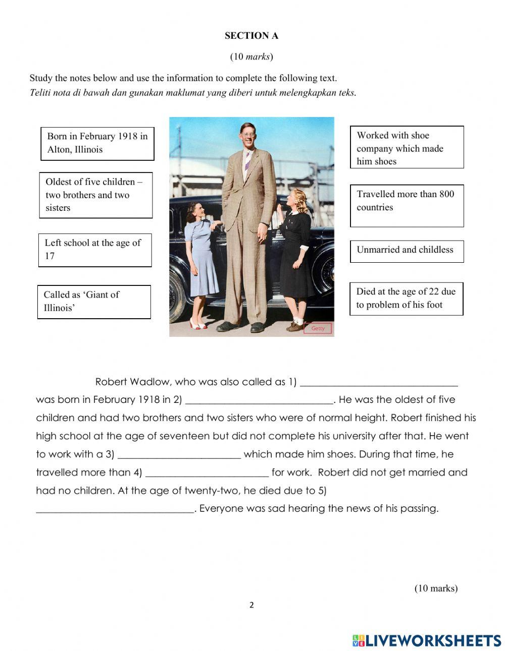 Pentaksiran Sumatif Bahasa Inggeris (Kertas 2) Tahun 5 2021