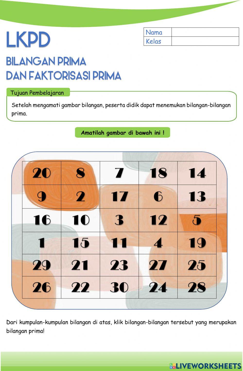 Bilangan prima dan faktorisasi prima