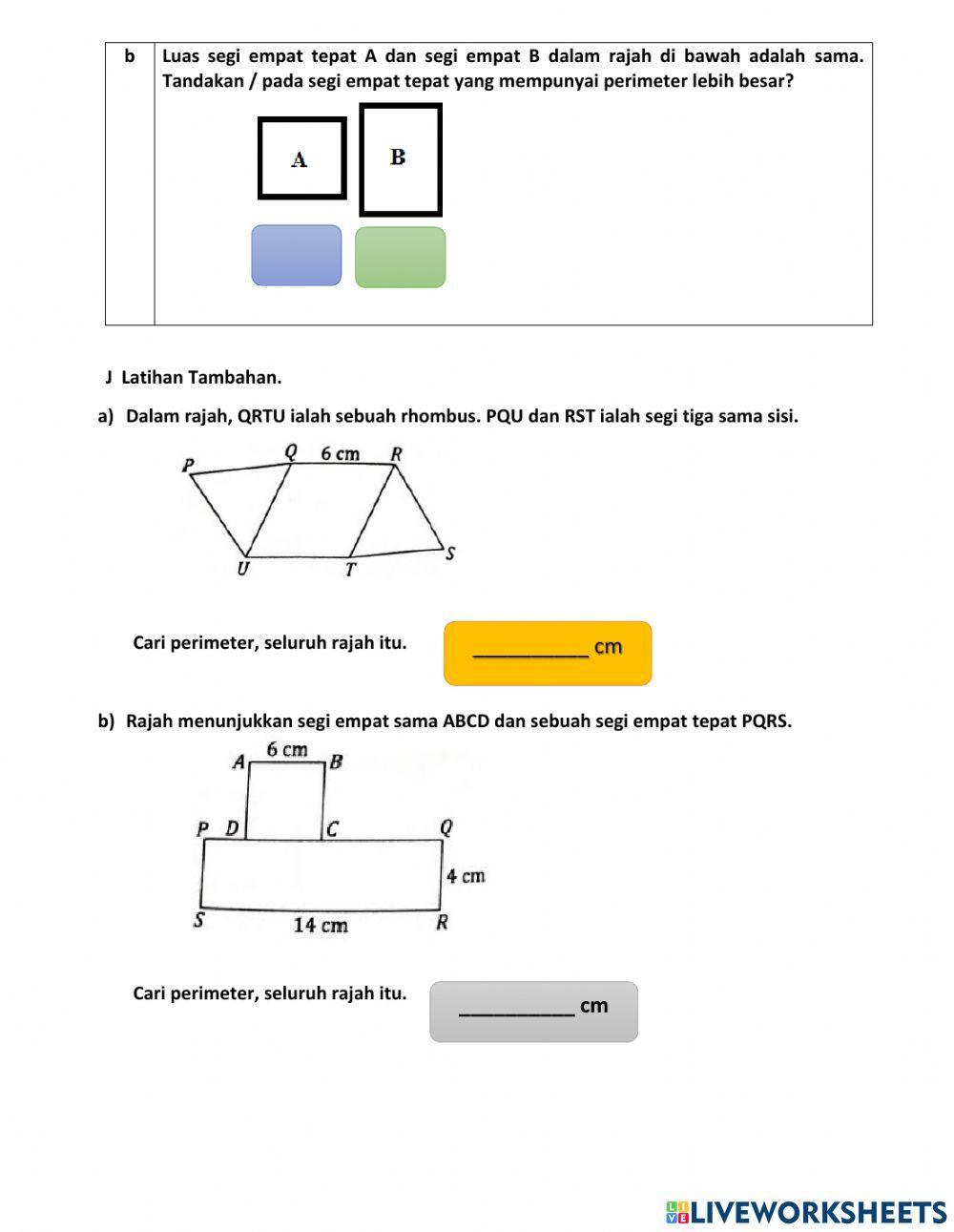Bab 1 perimeter dan luas matematik tingkatan 1