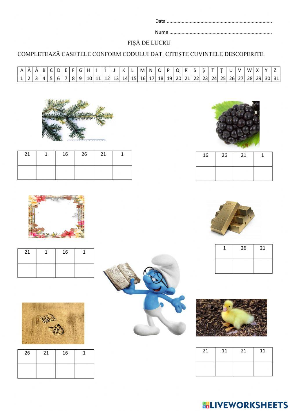 Identifică cuvintele