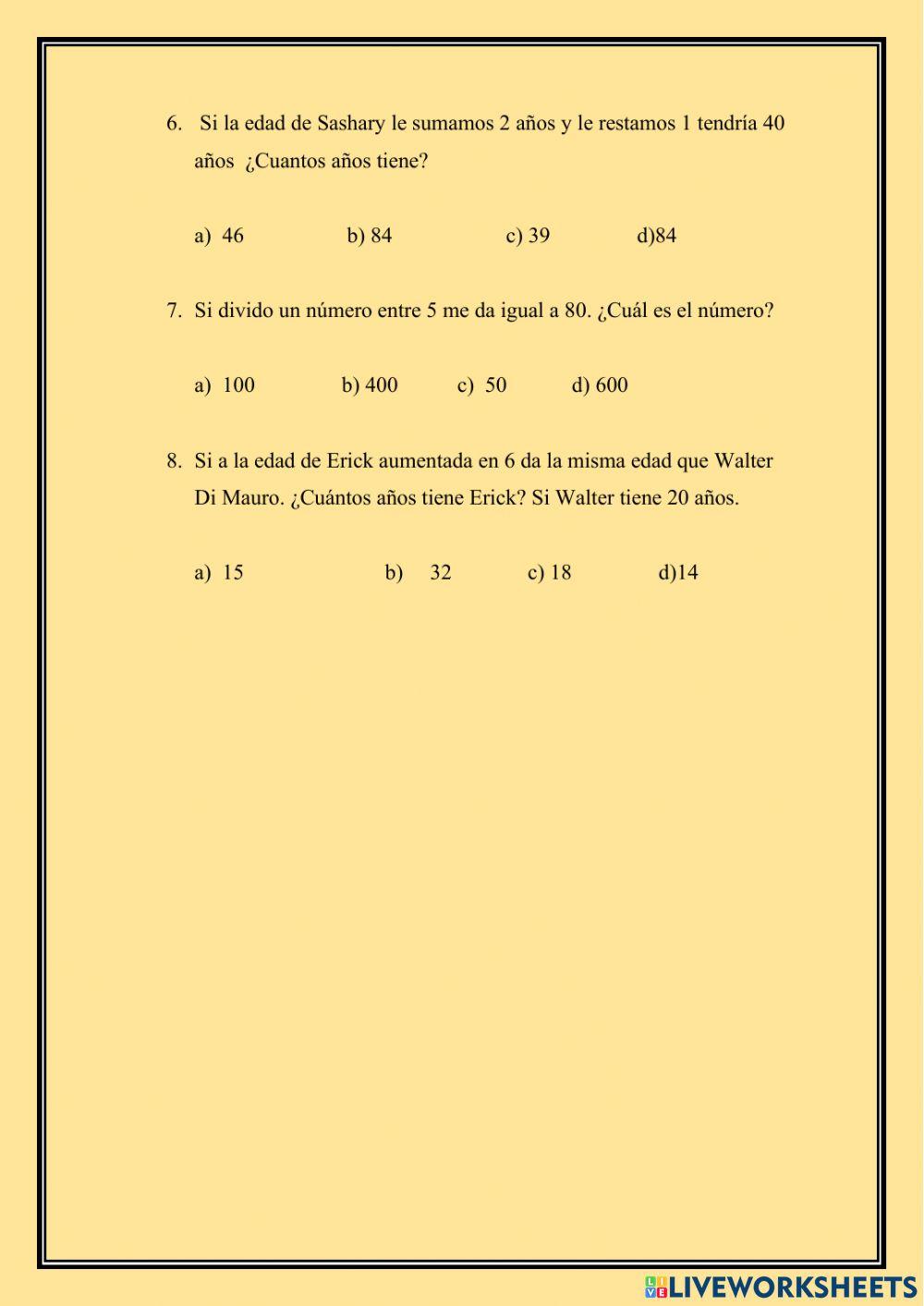 Ecuaciones de primer grado