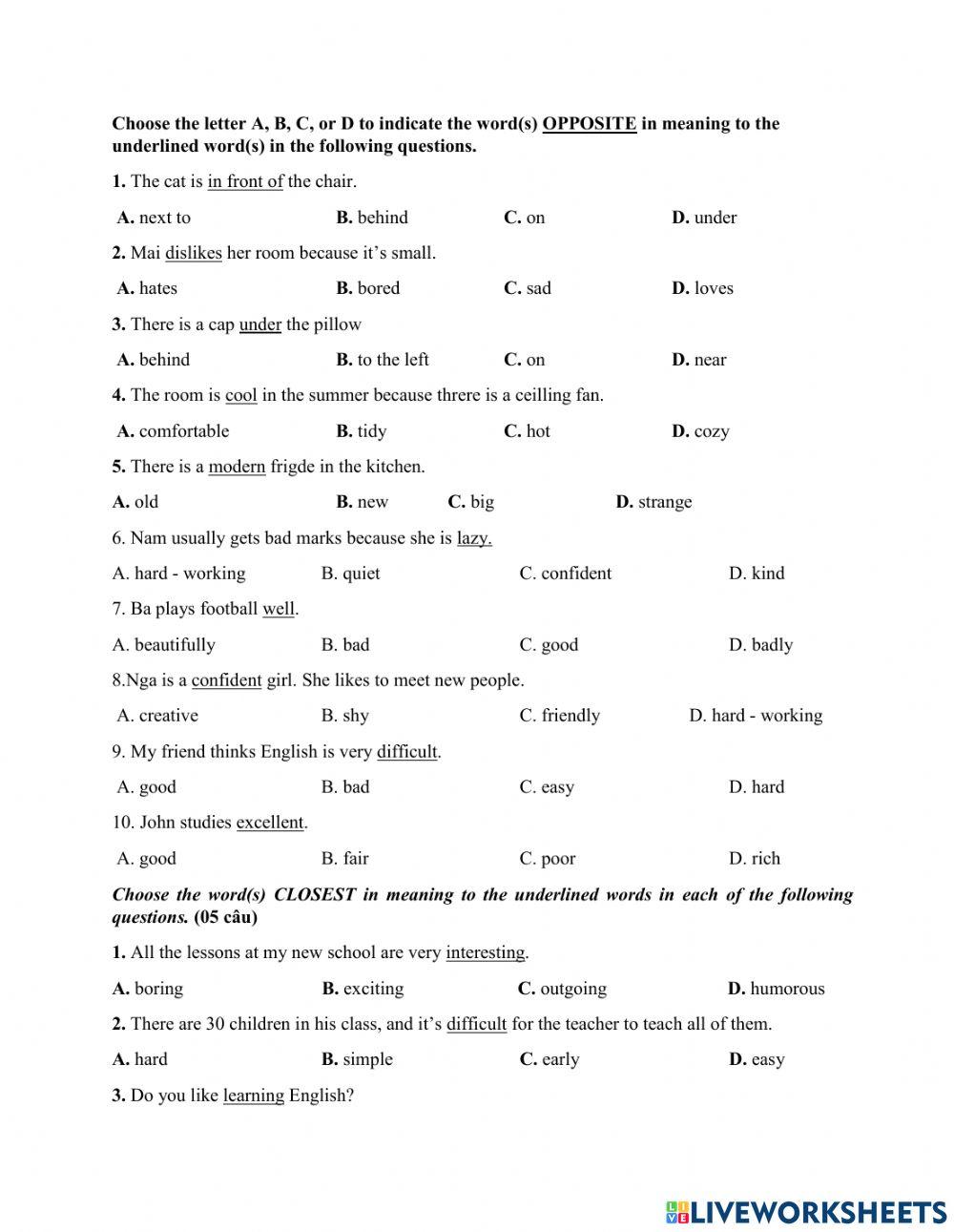 Đề cương ôn tập giữa kỳ 1