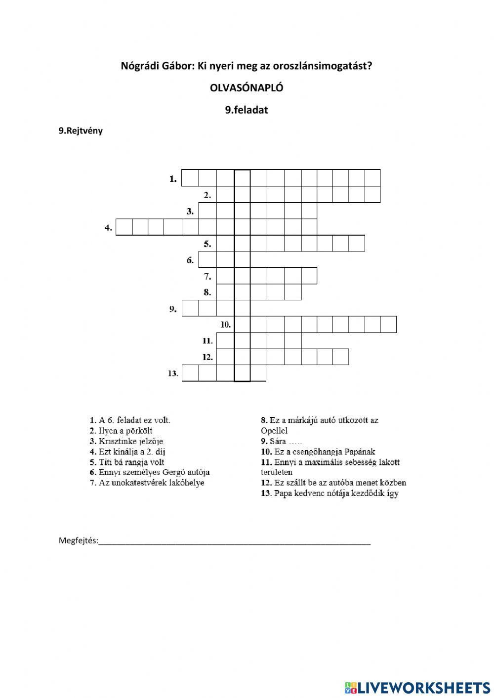 Nógrádi Gábor: Ki nyeri meg az oroszlánsimogatást? 9. feladat