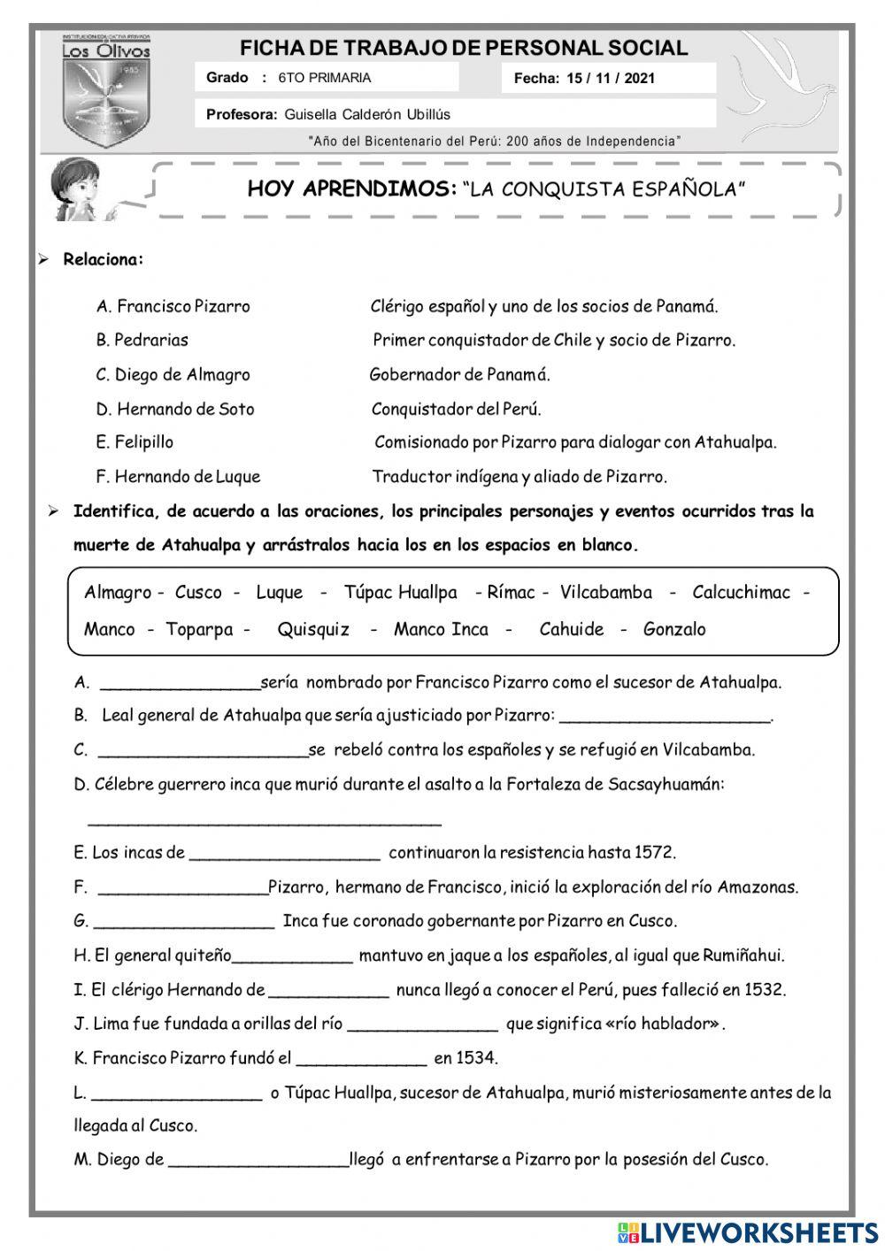 Ficha la conquista española