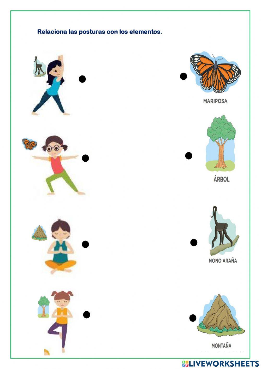 Relaciona la postura de yoga