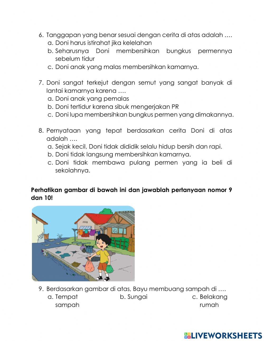 Class Test Bahasa Indonesia - Grade 3 Robinson