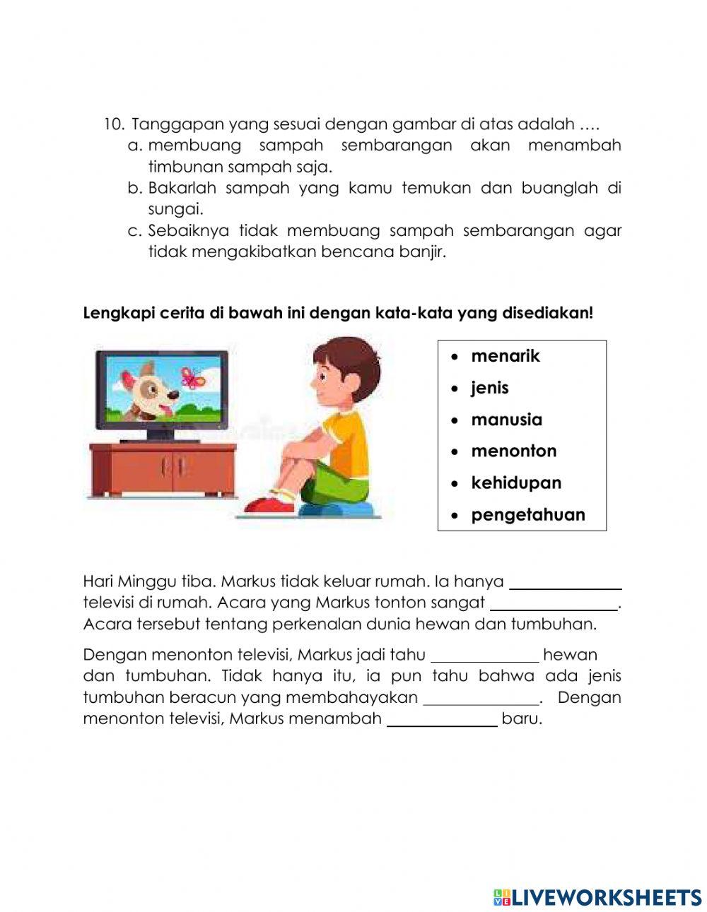 Class Test Bahasa Indonesia - Grade 3 Robinson