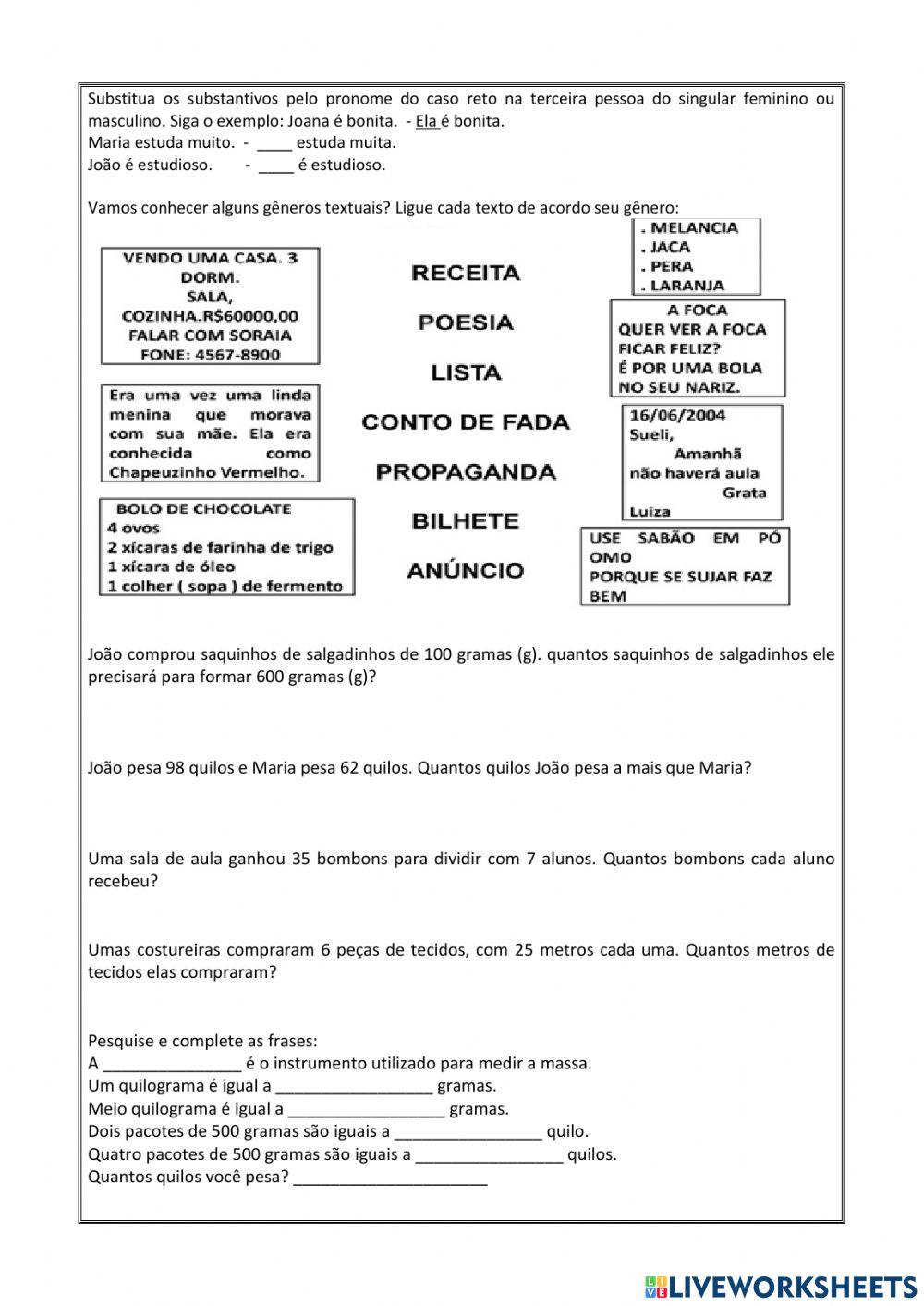 Revisão avaliação interdisciplinar