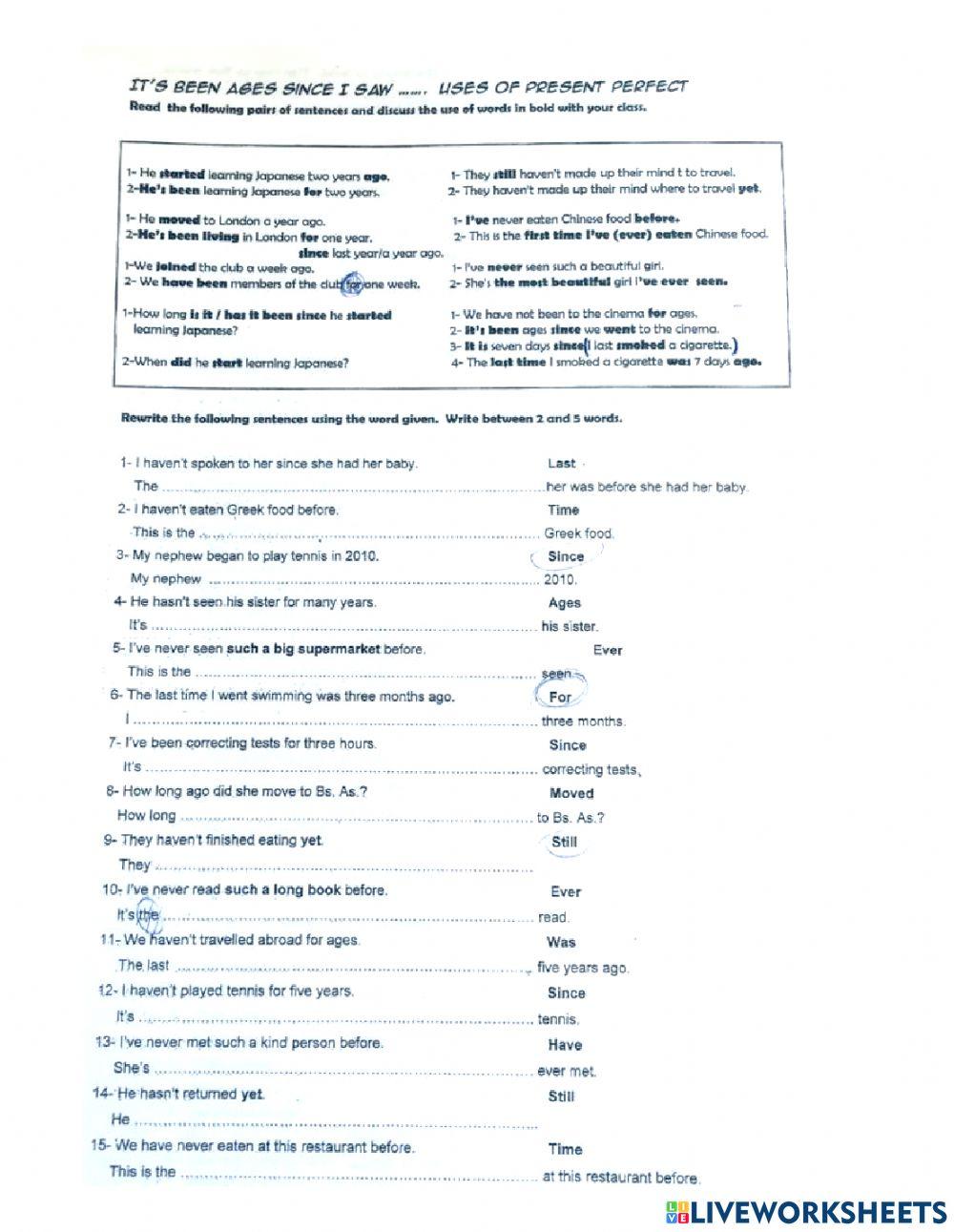 Present perfect: typical doubts