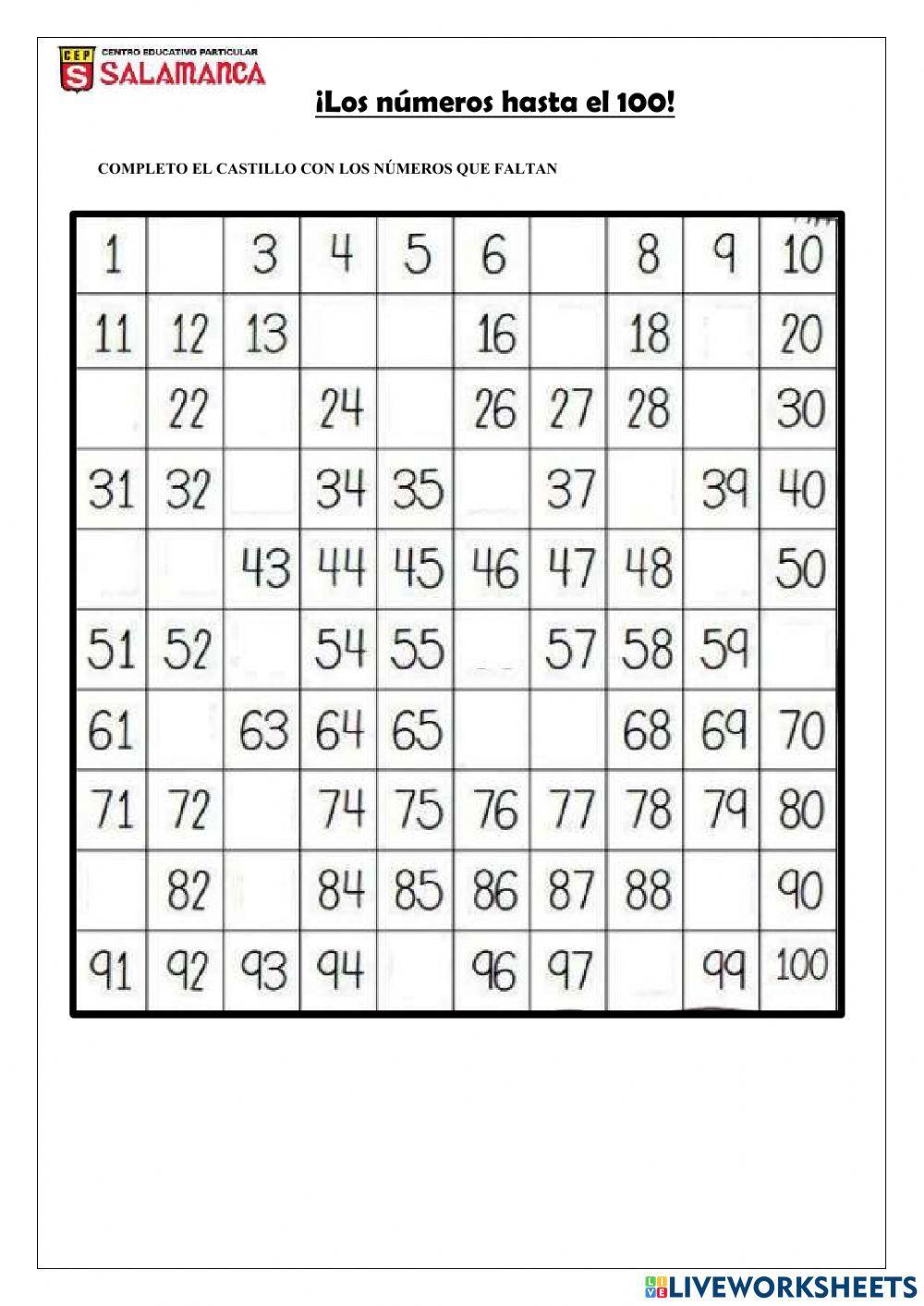 Numeros hasta el 100