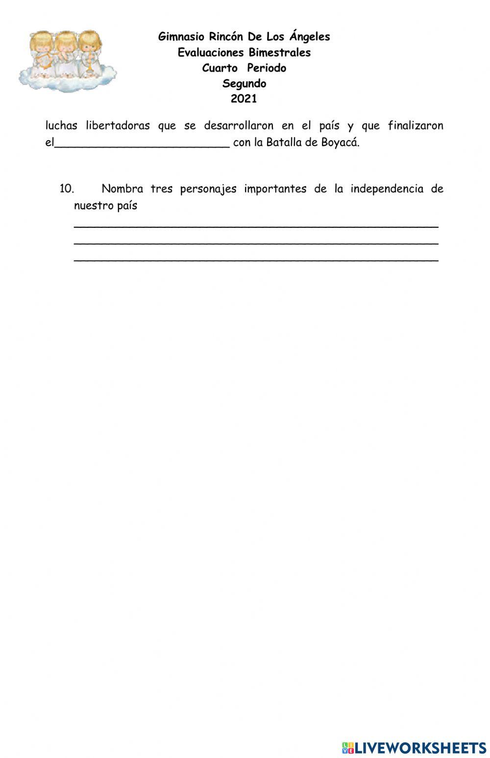 Evaluacion bimestral