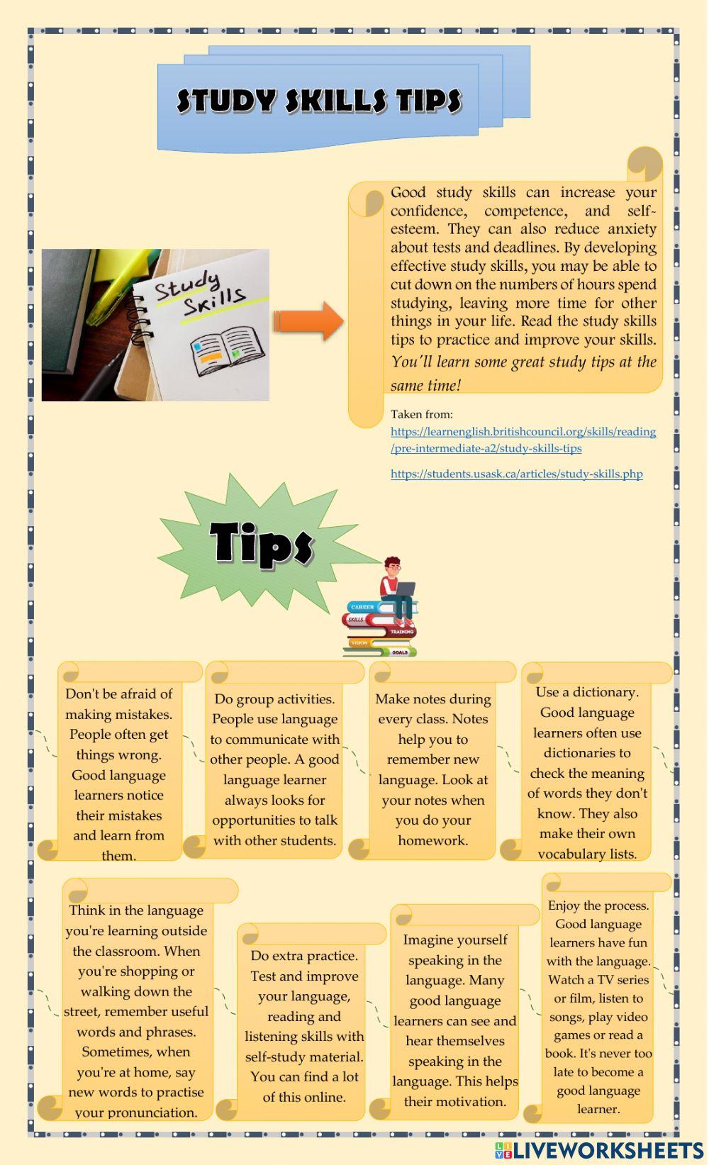 Study skills tips