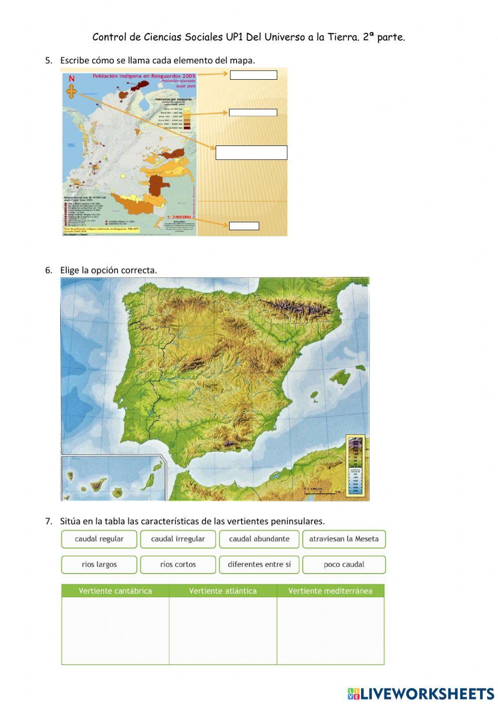 Representación de mapas y relieve de España