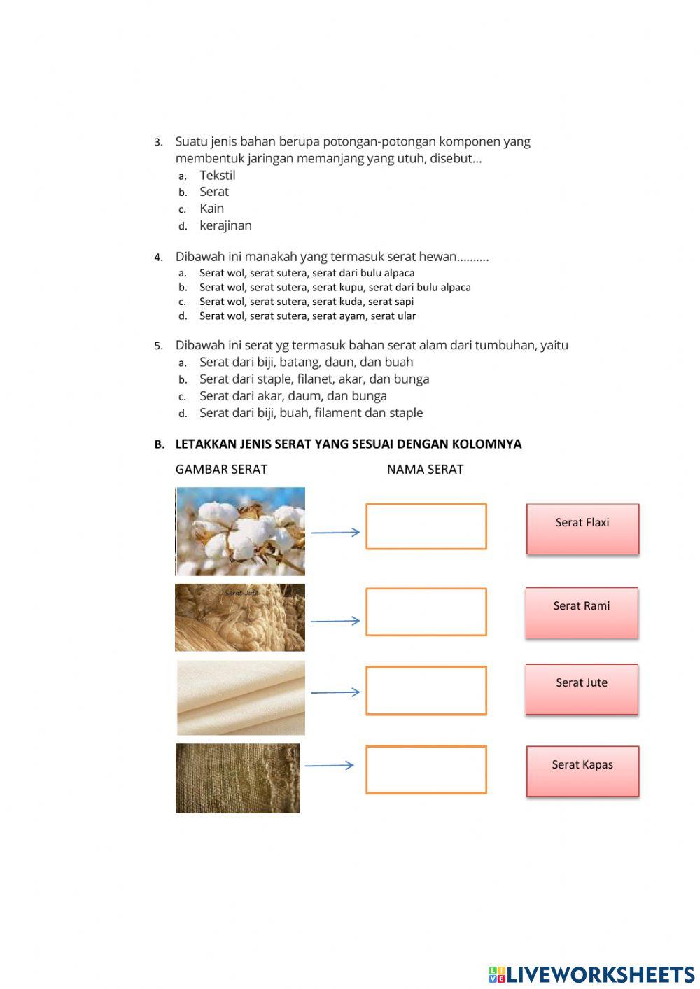 Soal kerajinan serat