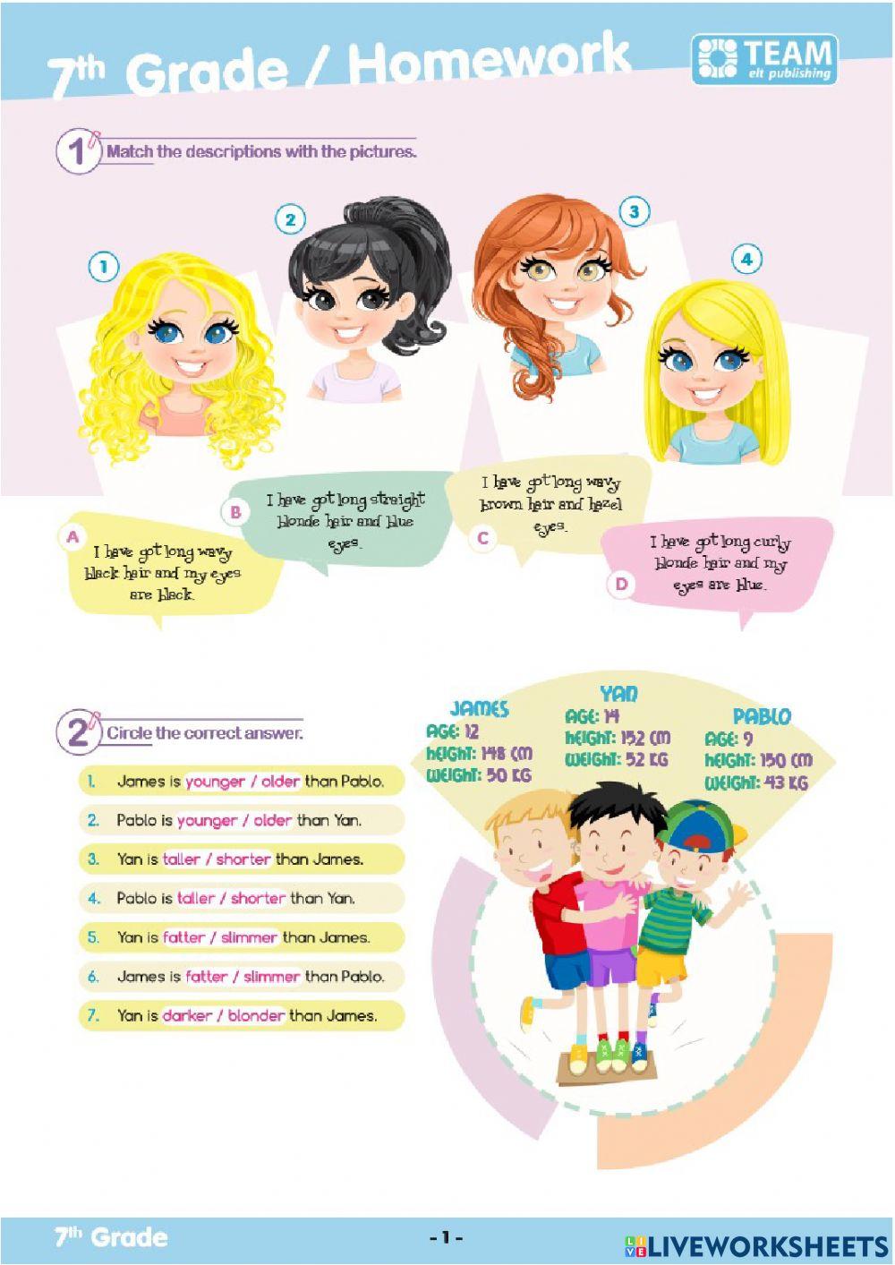 7th Grade November Brake Homework