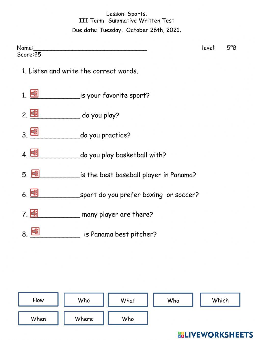 National and International Sports