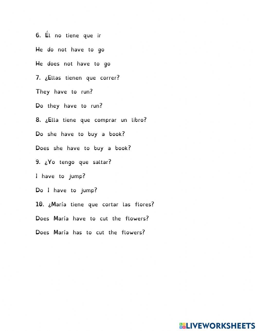 Presente simple - Have to