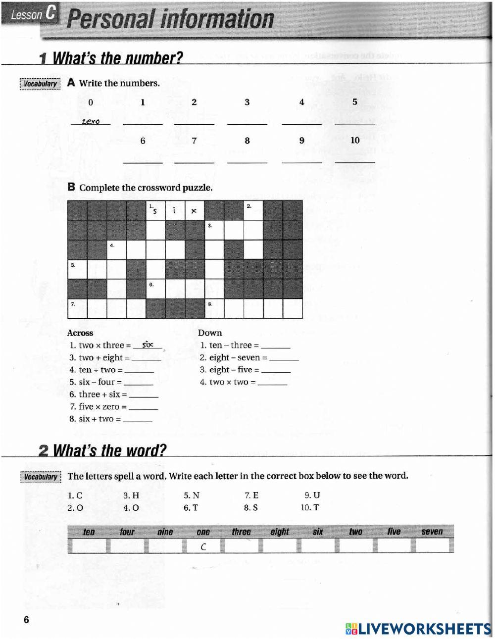 LESSON C online exercise for | Live Worksheets