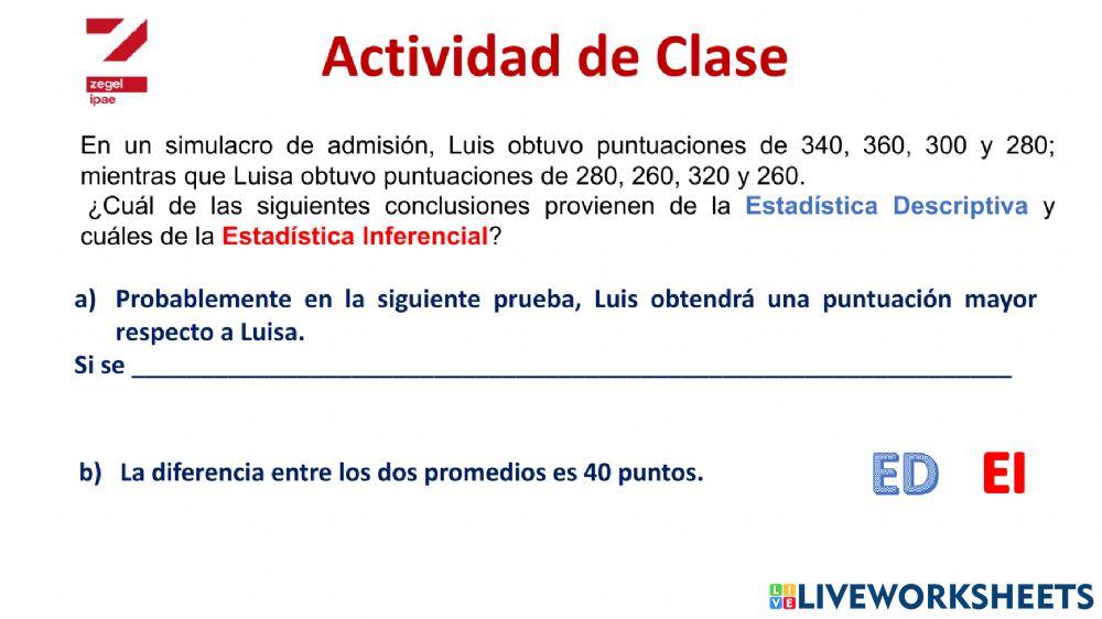 Diferencias entre la Estadística Descriptiva y Estadística Inferencial 5