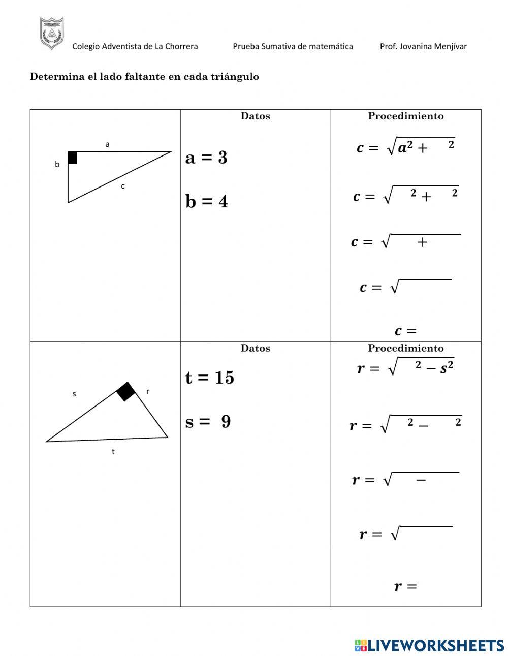 Teorema de Pitágoras