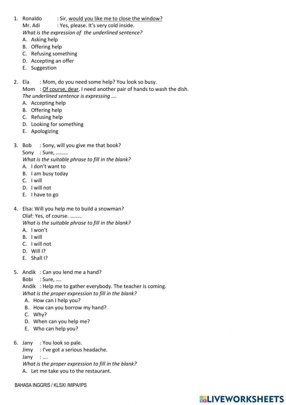 Latihan PAS Ganjil Kelas XI