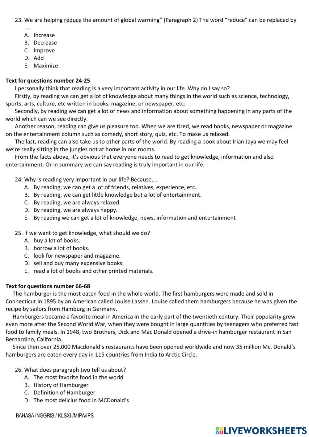 Latihan PAS Ganjil Kelas XI