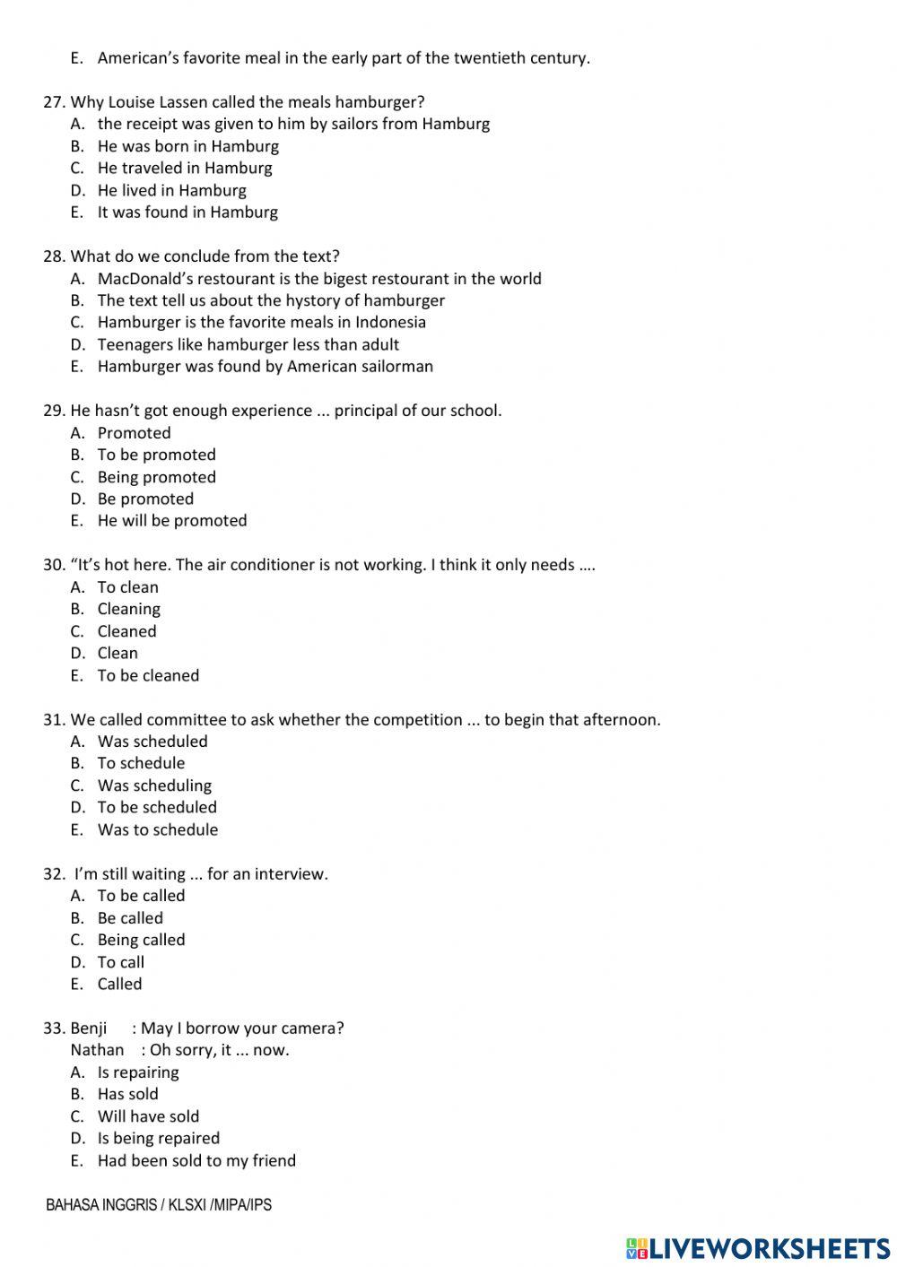 Latihan PAS Ganjil Kelas XI