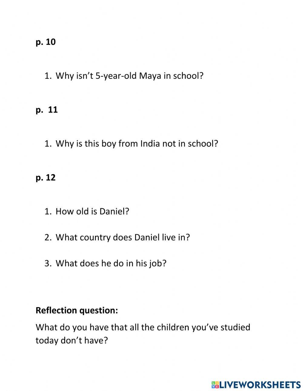 Child Labor Today (2021)