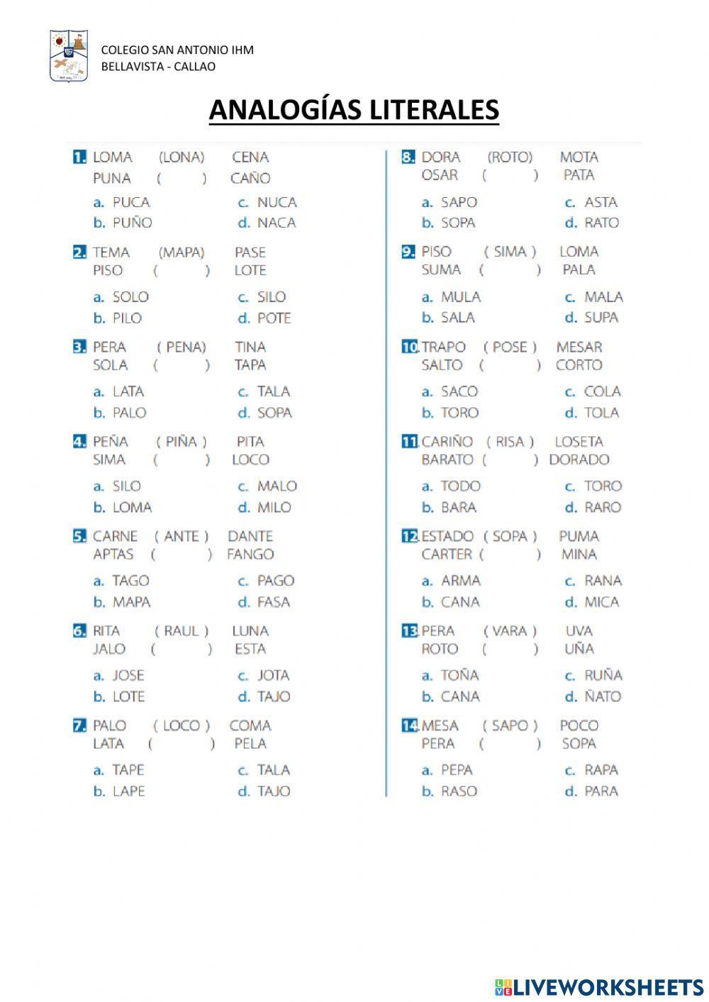 Analogías literales