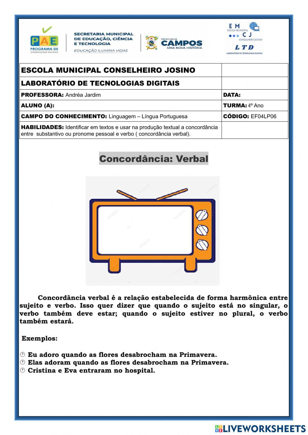 Concordância verbal
