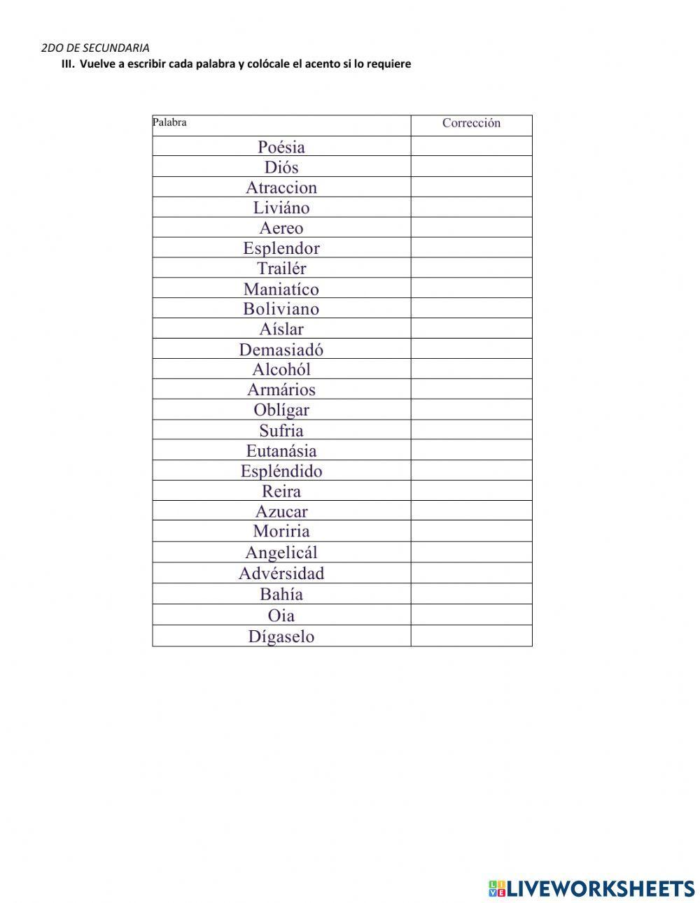 Tiempos verbales y acentuación