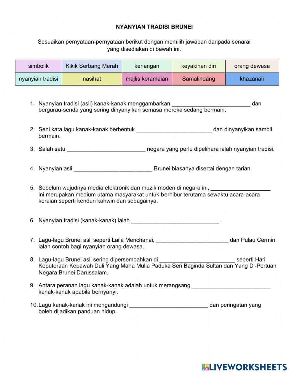 Makanan dan Nyanyian Tradisi Brunei