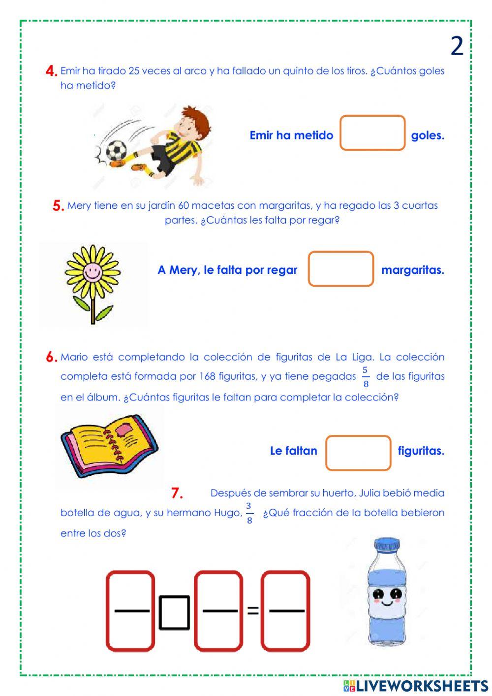 Problemas con fracciones