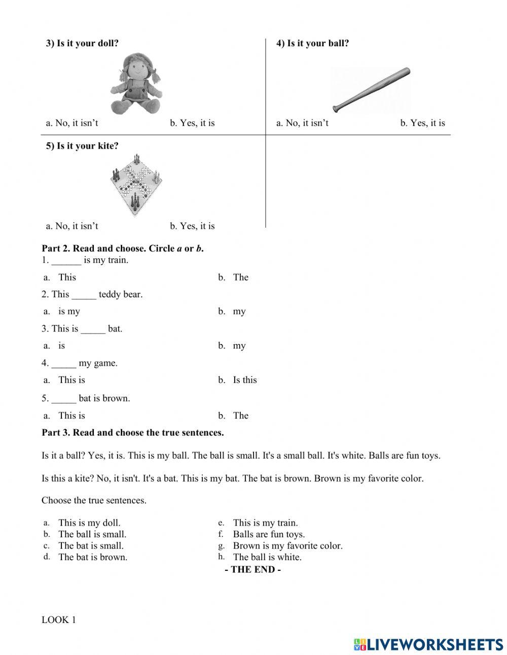 Progress Test 1 - Grade 2 - Look 1