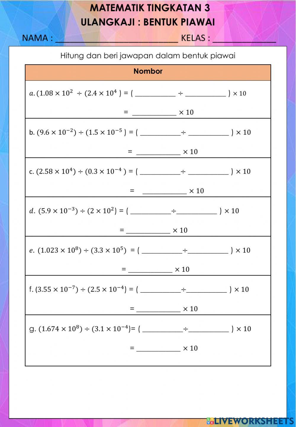 Pembahagian bentuk paiwai