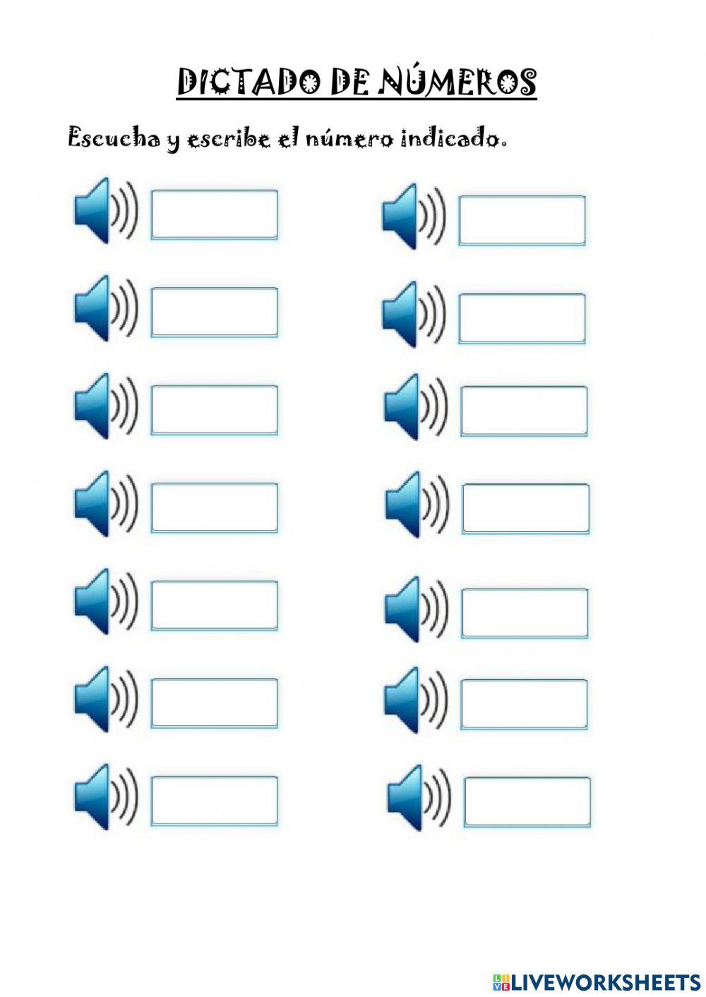 Dictado de números de 4 cifras