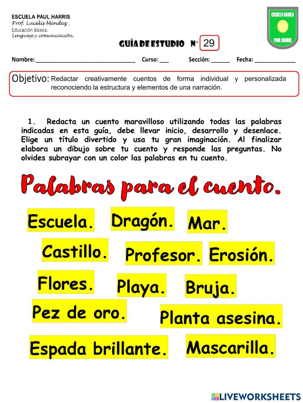Guía 29. Redacción del cuento