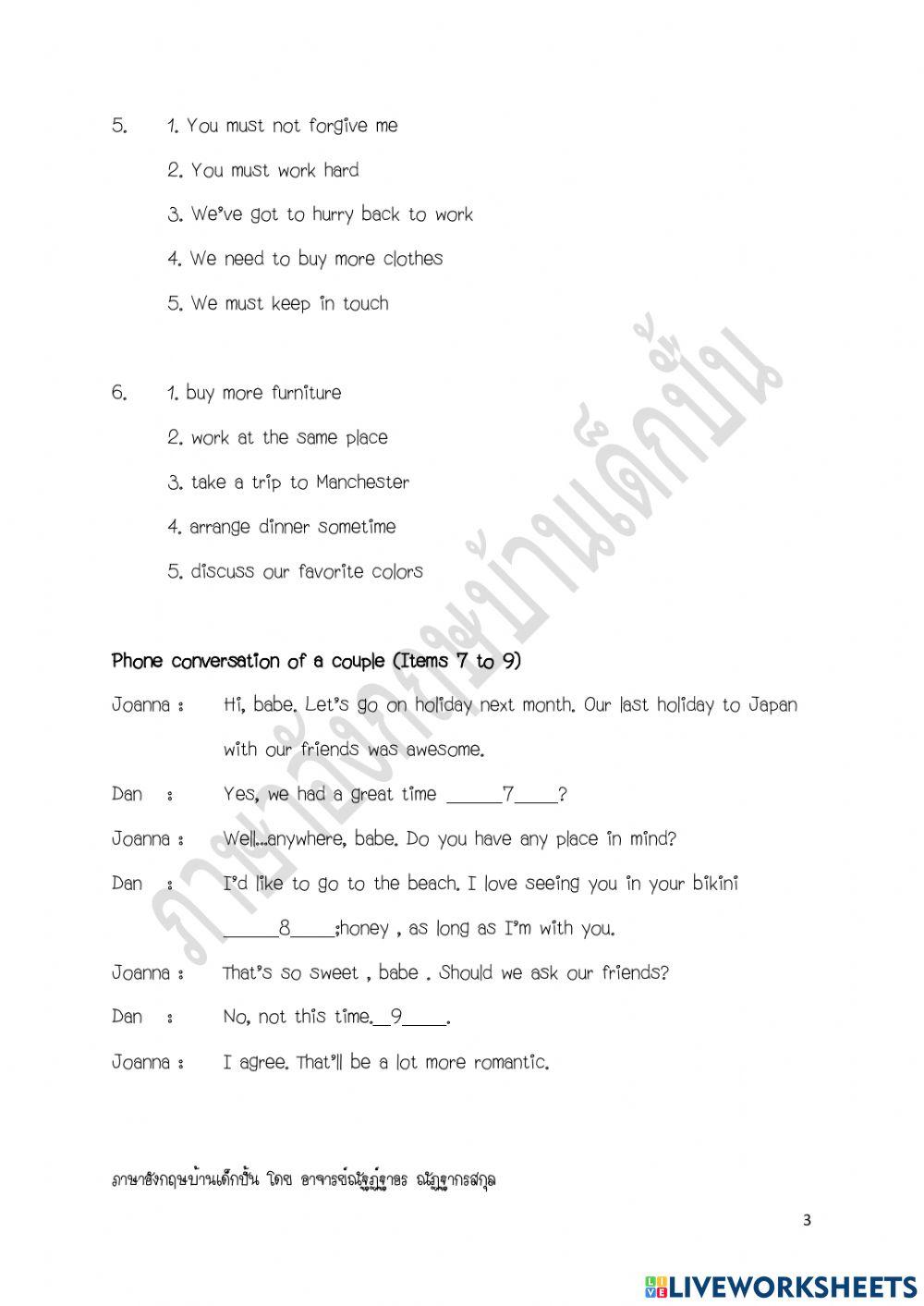 Situational dialogue-G62