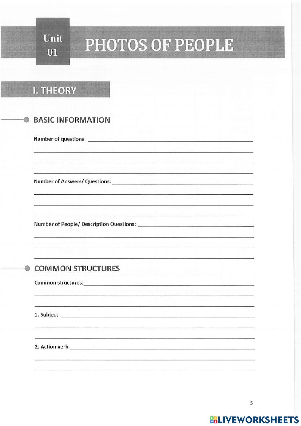 Unit 2: Photos of people