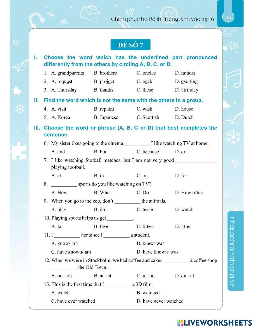 Chinh phục đề thi 7