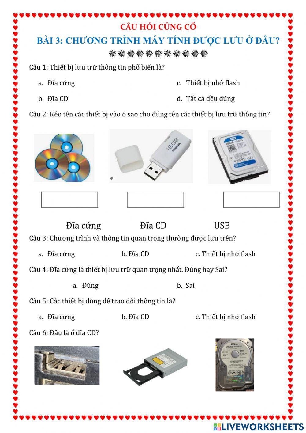 Bài 3 chương trình máy tính được lưu ở đâu?