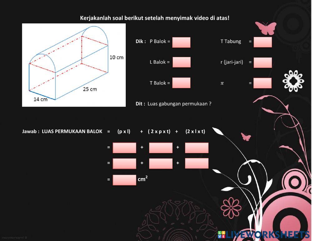 Lkpd matematika luas permukaan balok dan tabung