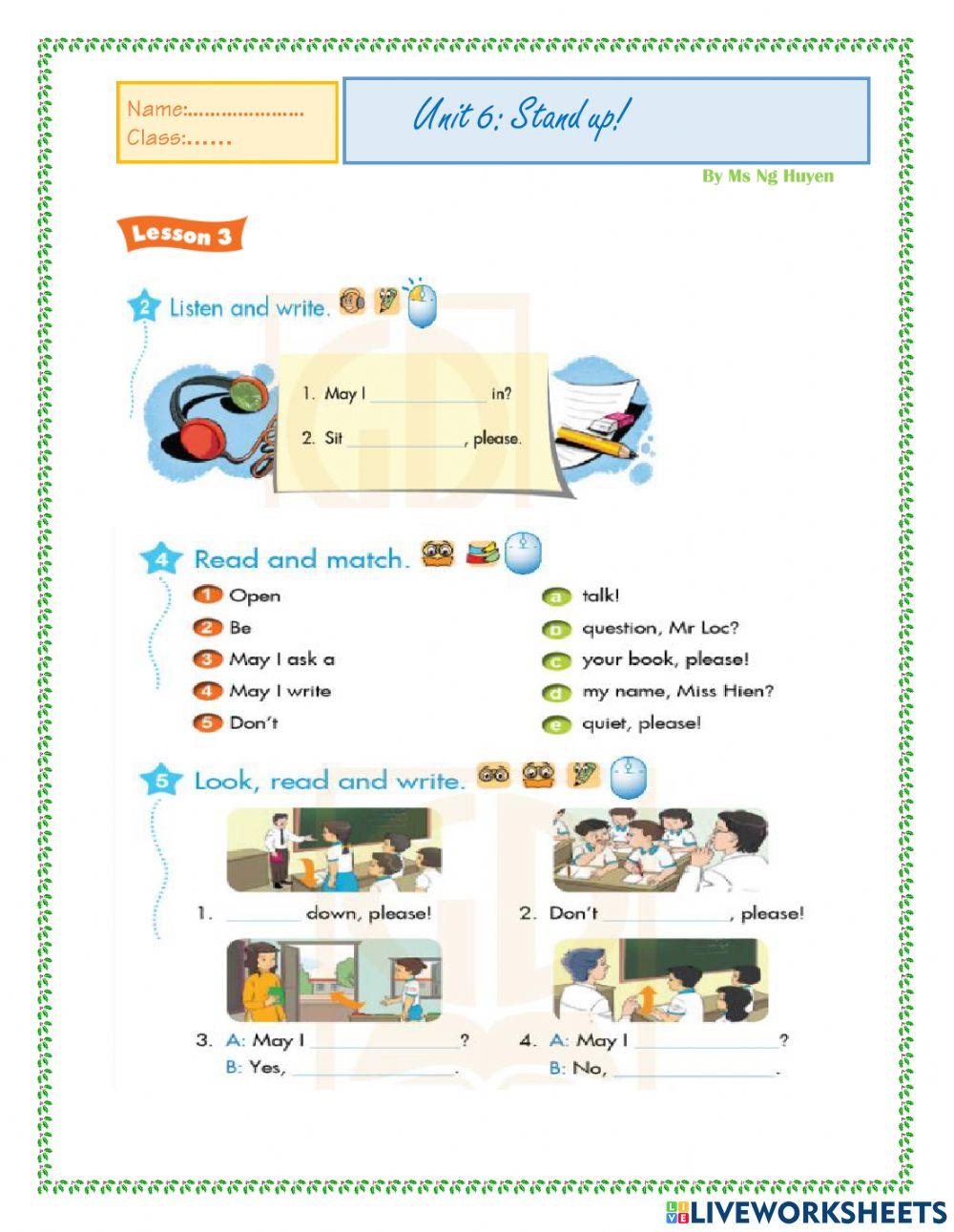 E3 Unit 6 Lesson 2,3